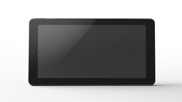Empty black abstract tablet isolated on a white background Generative AI