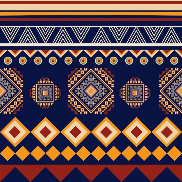 Etnik vintage retro oryantal geometrik tarzda kusursuz desen. Soyut geleneksel folk Ikat trop
