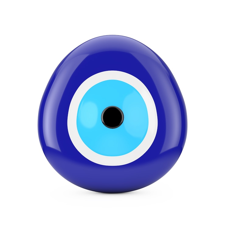 Fotoğraf evil eye bead protection amulet on a white background. 3d rendering