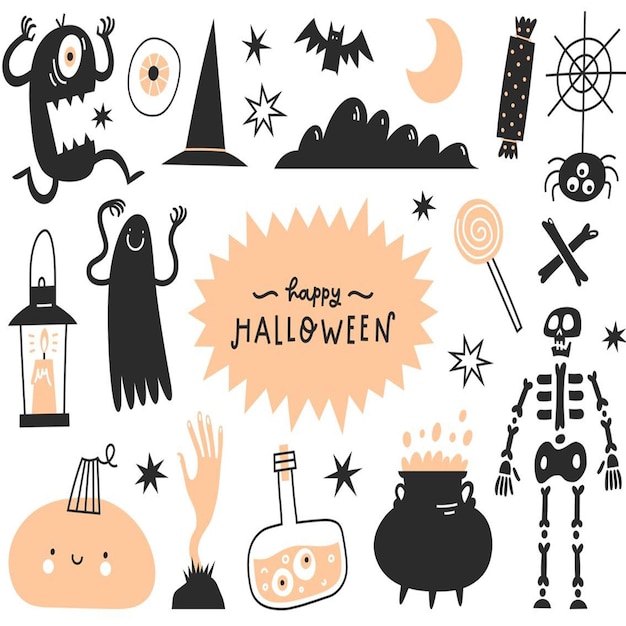 Evil Halloween Pumpkin Cartoon Emoji Face Character With Expression