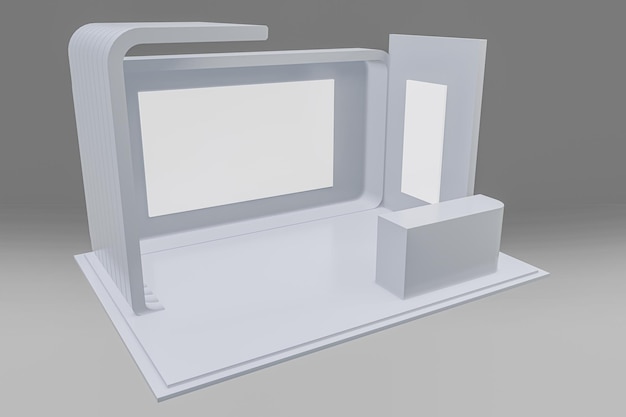 exhibition stand for mockup and corporate identity display design empty booth design retail booth
