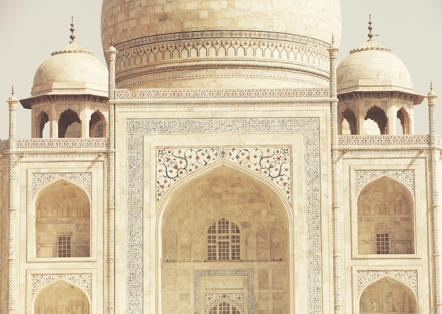 Exterior of taj mahal against clear sky