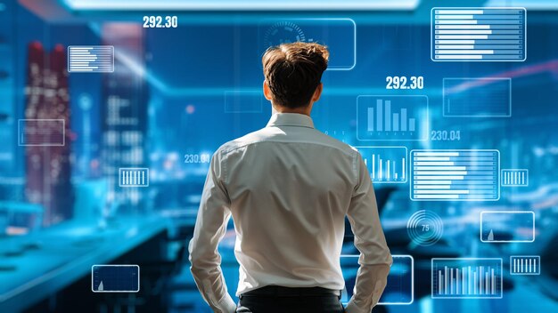 Financial advisor expert or trader work with BI business intelligence data LISP