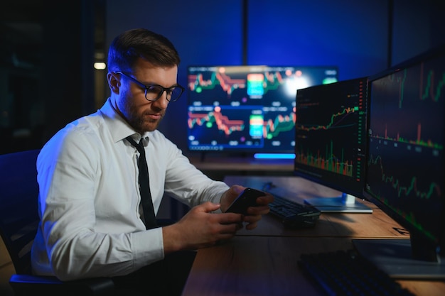Financial Analysts and Day Traders Working on a Computers with MultiMonitor