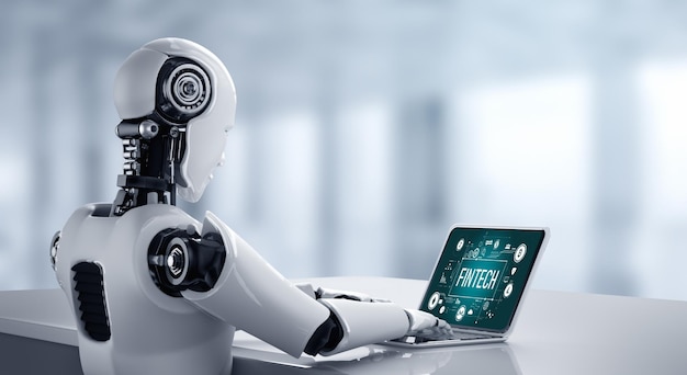 Fintech financial technology software for modish business to analyze marketing strategy