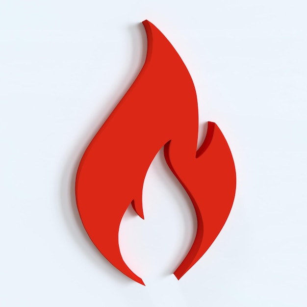 Fire flame icon 3d illustration