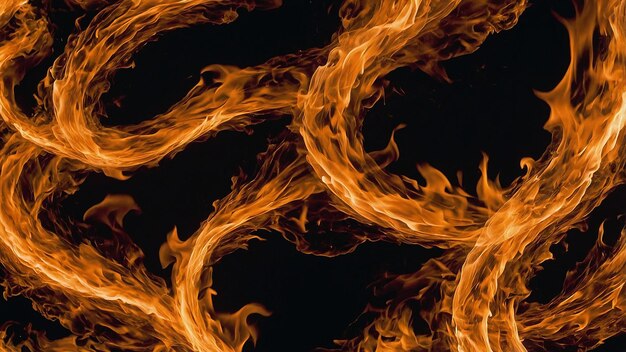 flames of fire that are on a black background