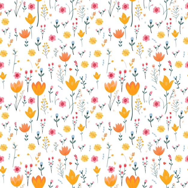Floral seamless background Elegant seamless flower and plant pattern template for fashion prints