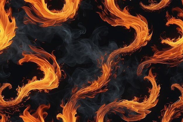 Frame realistic flames background Generative ai