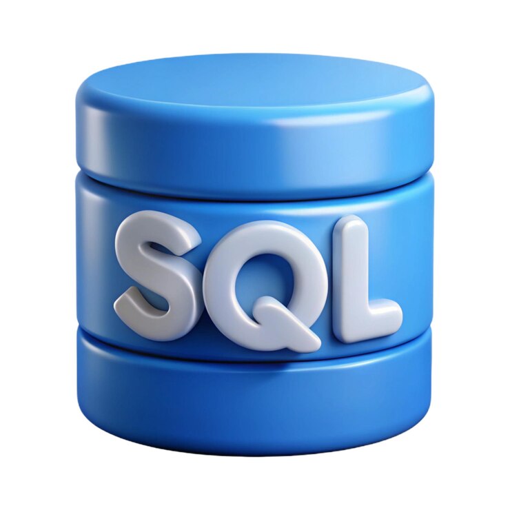 Free SQL Logo 3D Icon Isolated on White Background
