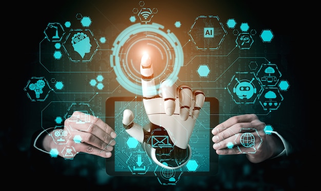 Future artificial intelligence robot and cyborg