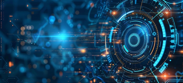 Futuristic Digital Technology Abstract Background with Data and Circuit Patterns