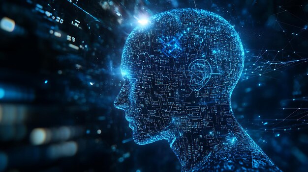 futuristic technology abstract digital interfaces data networks and ai conceptual art