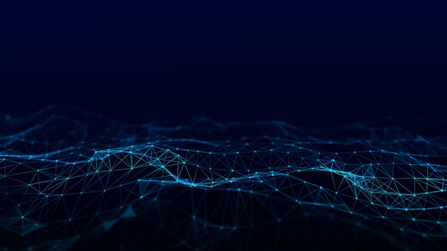 futuristic technology wave digital cyberspace abstract wave with moving particles on a black background big data analytics