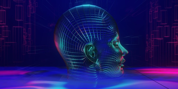 Fütüristik cyberpunk şehir oyun duvar kağıdının 3D render illüstrasyonu, neon parıltılı oyuncu müsabakası banner işareti, espor oyuncusu vs. oyuncu meydan okuması, bilim kurgu arka planı