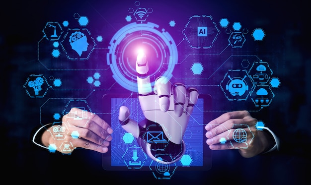 Geleceğin yapay zeka robotu ve cyborg’u.