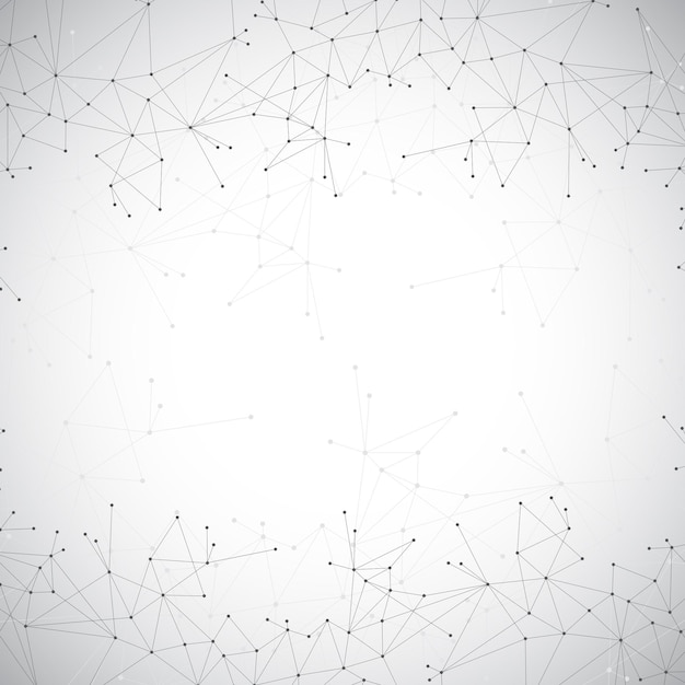 geometric grey background molecule and communication . connected lines with dots. abstract molecule illustration. molecule composition for your design.