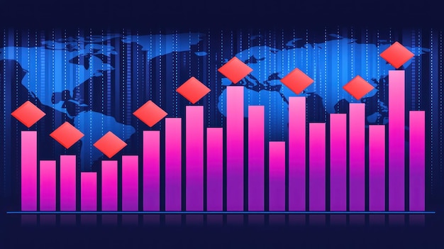 Global Market Growth Visualizing Upward Trends in International Finance and Cryptocurrency