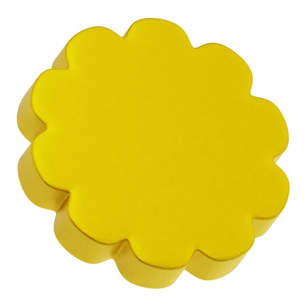 gold abstract shape 3d icon isolated on the white background