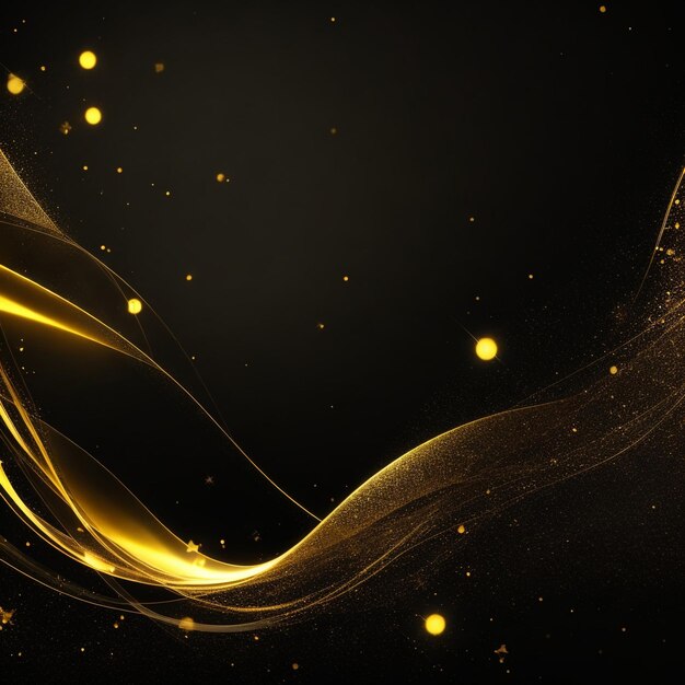 Gold background with a colorful display of light ai generated