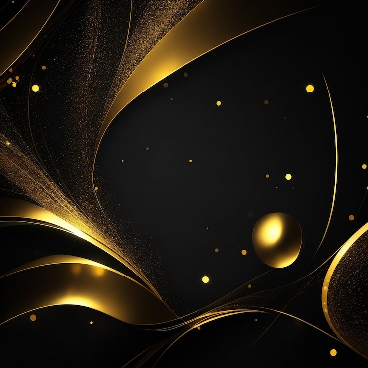 Gold background with a colorful display of light ai generated