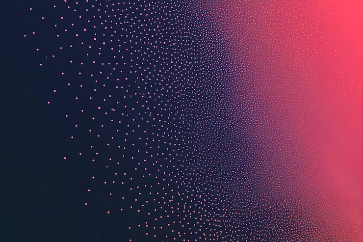 Gradient of dots with pink highlights