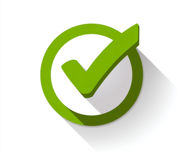 Green checkmark in a circle symbolizing approval and success