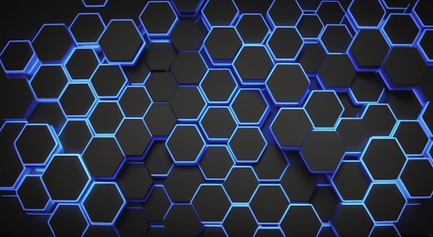 Hexagonal Elegance Dark Background Abstract Hexagon Wallpaper