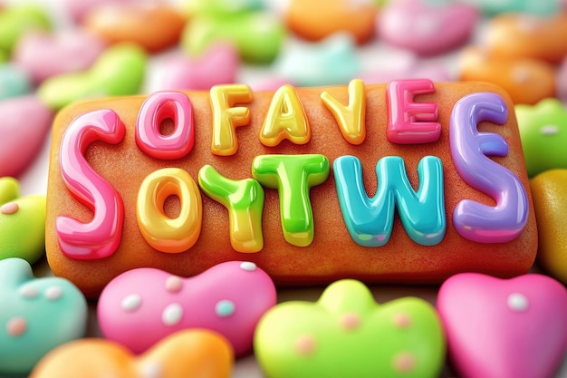 High Definition View of Sweeties Text Effect Cartoon Editable Text Style High Detail 8K
