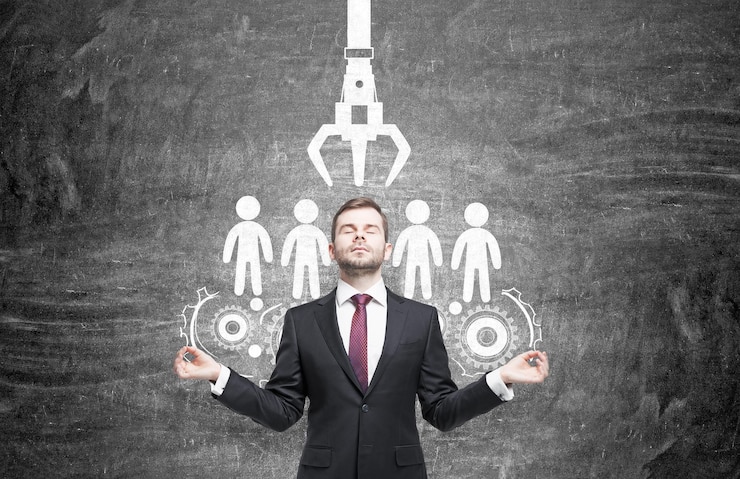 Fotoğraf human resources concept meditating man