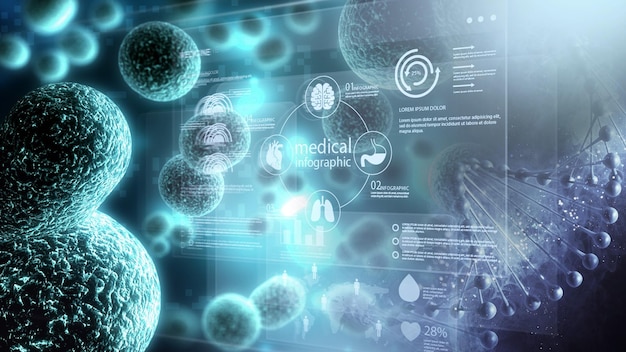 Human system cells molecular structure illustration