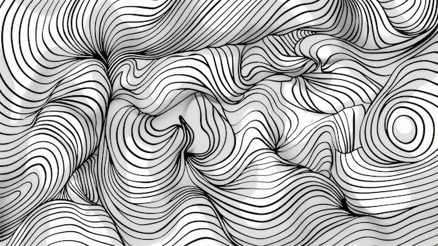 Hypnotic black and white swirls creating an optical illusion