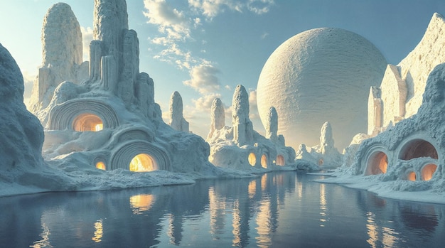 Ice World Fantasy Landscape