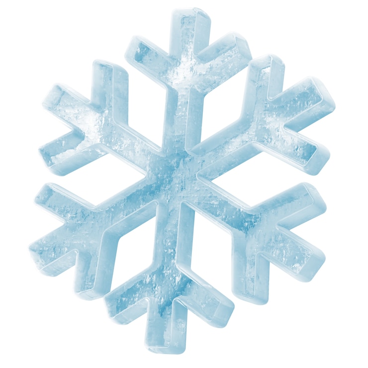 Fotoğraf icy snowflake symbol on white