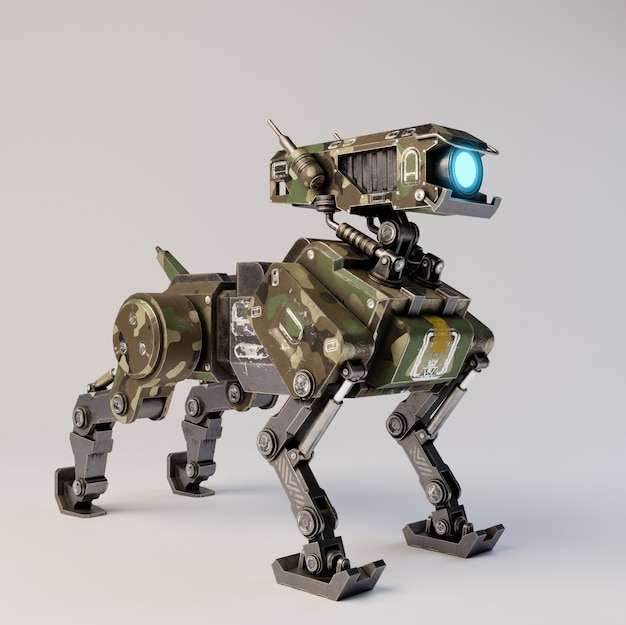 isometric robot dog on white background 