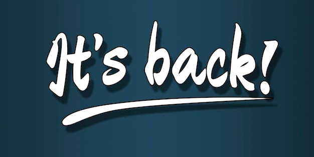 It is back word with blue background