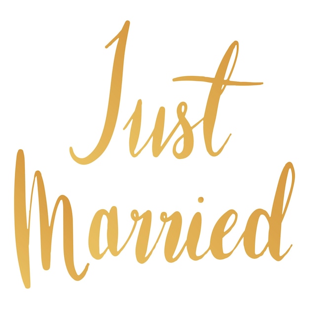 Just married png word sticker typography transparent background