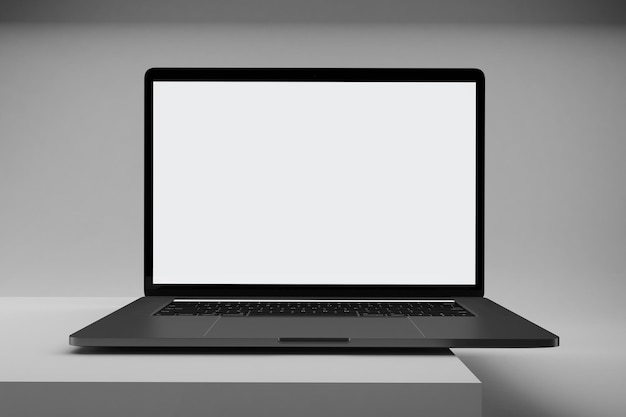 laptop front side with white background