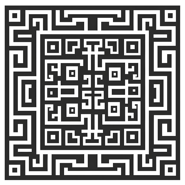 Large Text Transformed into a Scannable QR Code in a Minimalistic Black and White Design