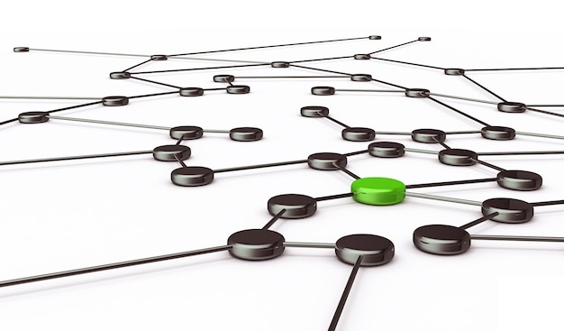 Leadership connection 3d rendering