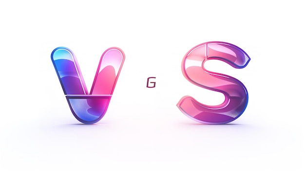 Letters versus VS Isolated vector logo symbol set on a white backdrop VS vs is a design idea meaning confrontation or resistance Generative AI
