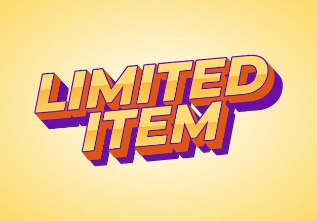 Limited item Text effect of digital ads in 3D style