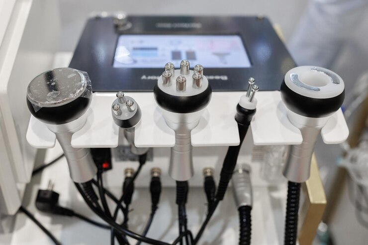 Machine for cosmetic procedures massage and cavitation
