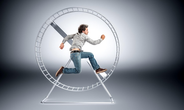 Fotoğraf man running in built structure against gray background