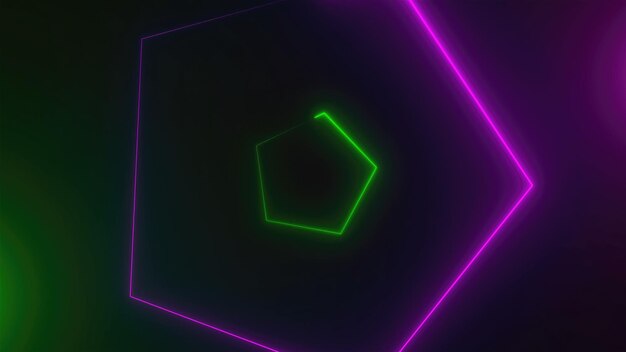 Many neon triangles in space abstract computer generated backdrop 3D render