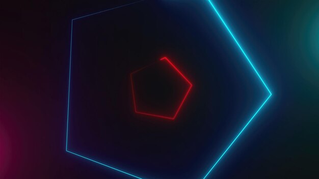 Many neon triangles in space abstract computer generated backdrop 3D render