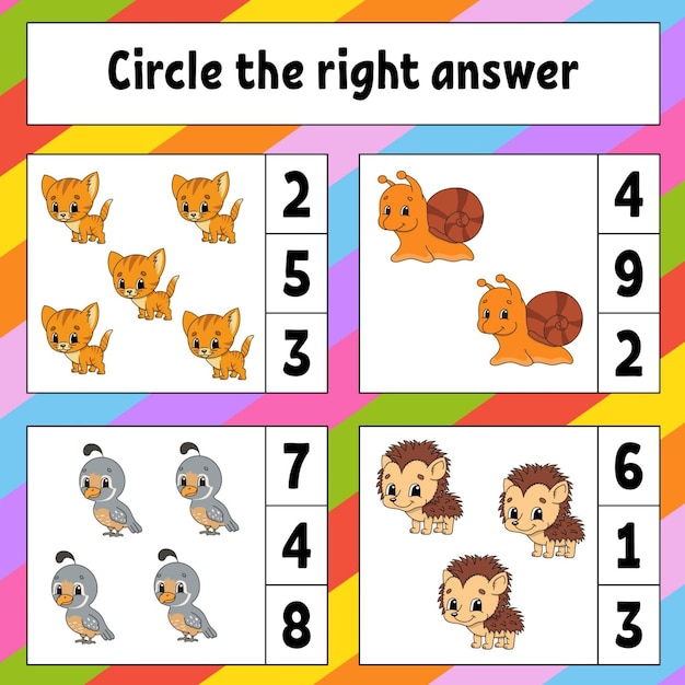 math activity worksheet circle the right answer