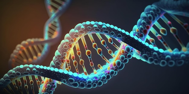 Medical helix of DNA in multiple colors