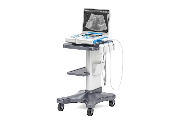Fotoğraf medical ultrasound diagnostic machine 3d rendering