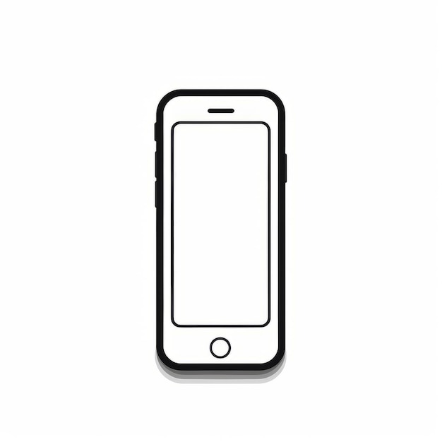 Minimalist Black And White Graphic Of A Smart Cell Phone